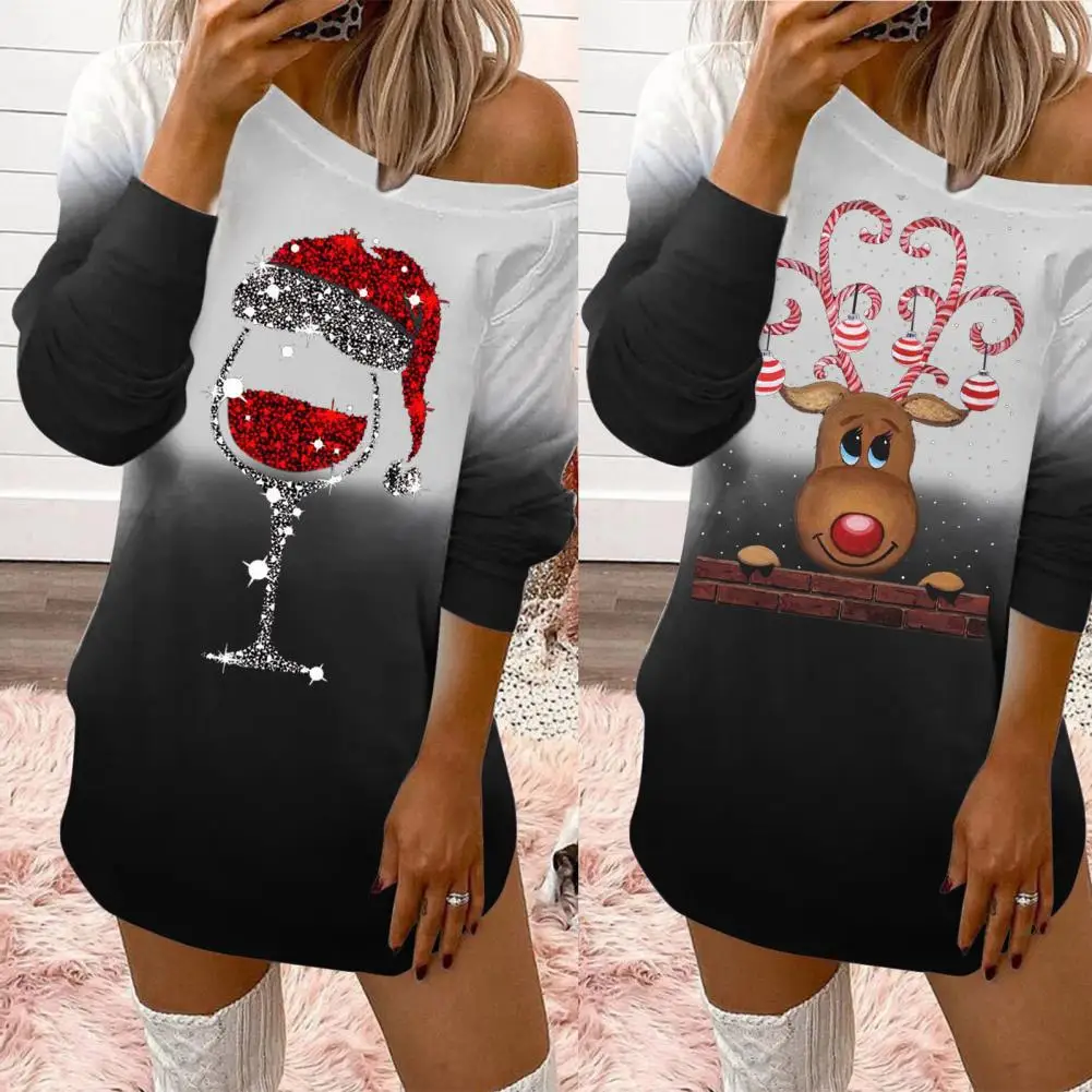 

Fabulous Women Dress Above Knee Wine Glass Sequin Mini Dress Colorful Autumn Dress for Home