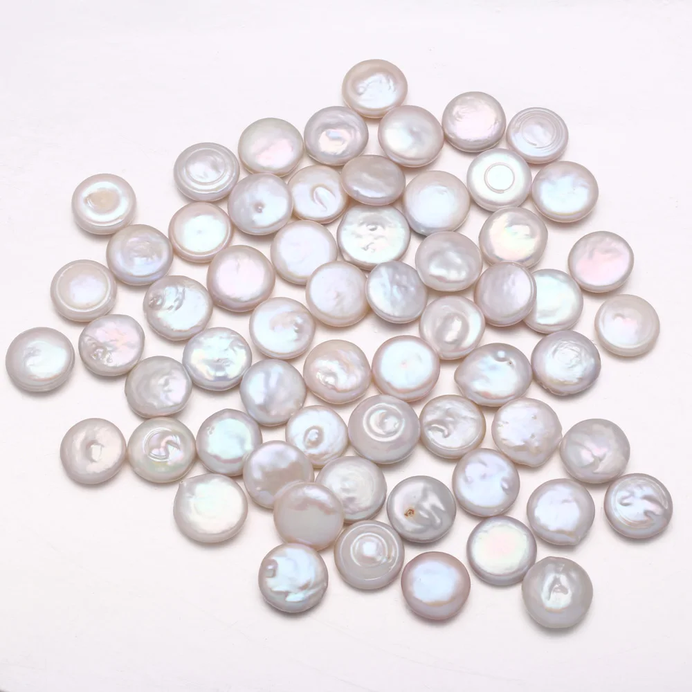 3 шт. натуральные жемчужные бусины в форме пуговиц россыпью высококачественные