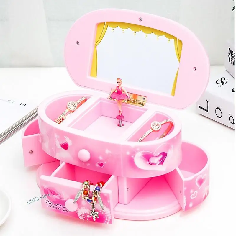 

New Rotating Ballerina Music Box To Send Girlfriend Birthday Music Boxs Plastic Jewelry Storage Box Birthday/Christmas Gift