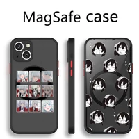 kakegurui jabami yumeko phone case transparent magsafe magnetic magnet for iphone 13 12 11 pro max mini wireless charging
