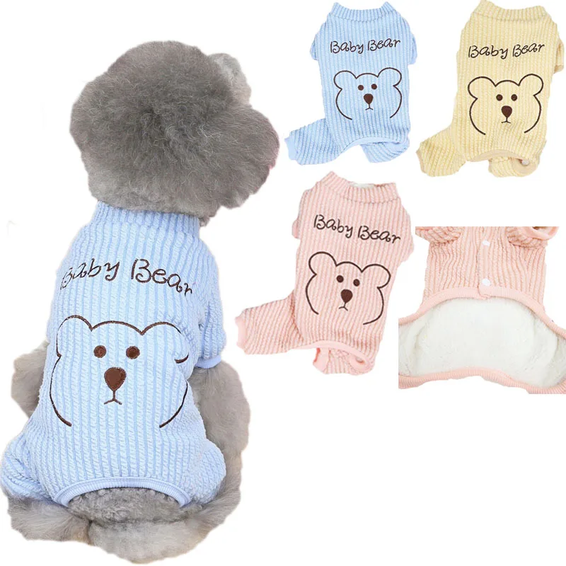 

Cute Bear Pattern Dog Clothes Winter Thicken Dog Jumpsuit Coat For Small Medium Dogs Yorks Puppy Clothing Pet Overalls Tracksuit