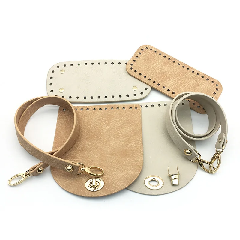 3Pcs/Set Leather Bag Strap Handmade Handbag Woven High Quality Bag Bottoms With Hardware Accessories for DIY Shoulder Handbag