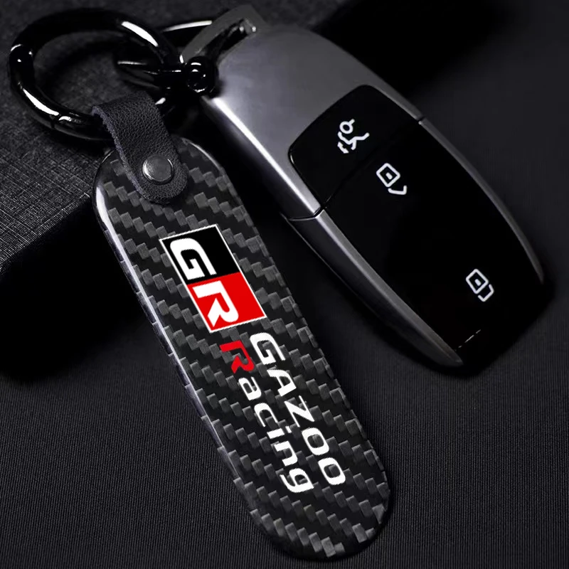 Автомобильный брелок для ключей из углеродного волокна Toyota GR Sport Gazoo Racing C-HR RAV4 Mirai