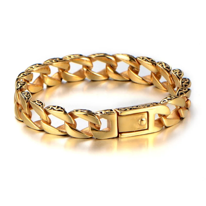 

High Quality Metal Bracelet for Men Fashion Gold Color Totem Bracelet Men Gift with Delicate Box
