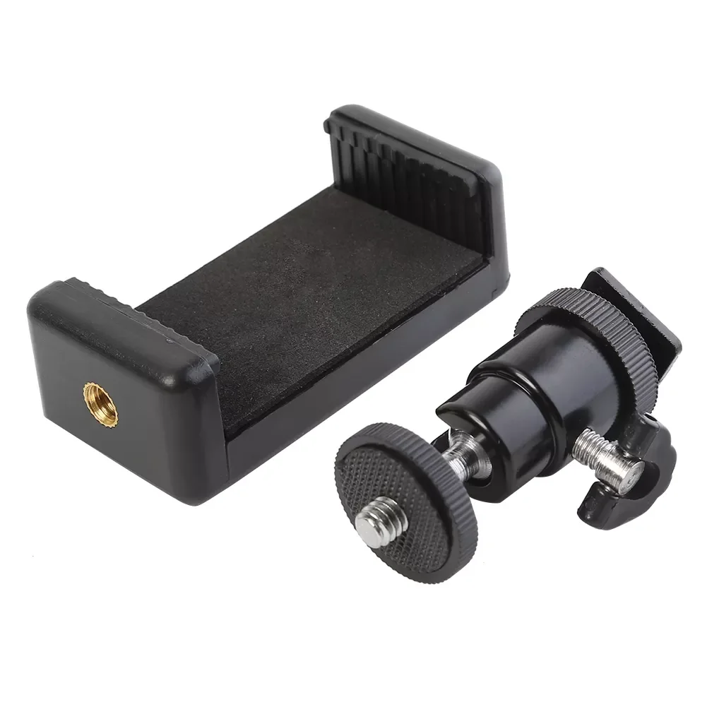 

for iPhone Samsung XiaomiUniversal Moblie Phone Clip Bracket Holder Mount 1/4 Screw Hot Shoe Phone Clip Tripod Monopod Stand