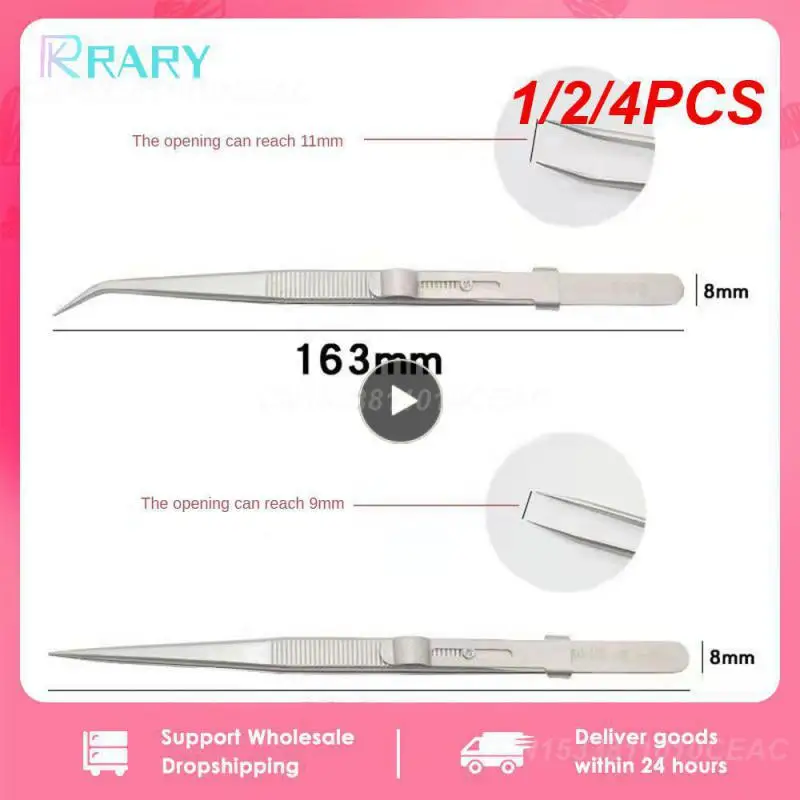 

1/2/4PCS Slide Lock Stainless Steel Presicion Adjustable Tweezers Straight/Curved Tip Anti Static Tweezers for Jewelry