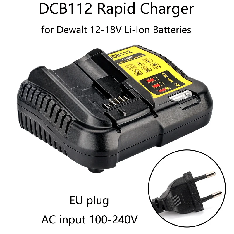 

Зарядное устройство для аккумуляторной батареи DCB112, быстрое зарядное устройство, совместимое с литиевыми батареями Dewalt 20 В DCB206 DCB204 DCB230 DCB240