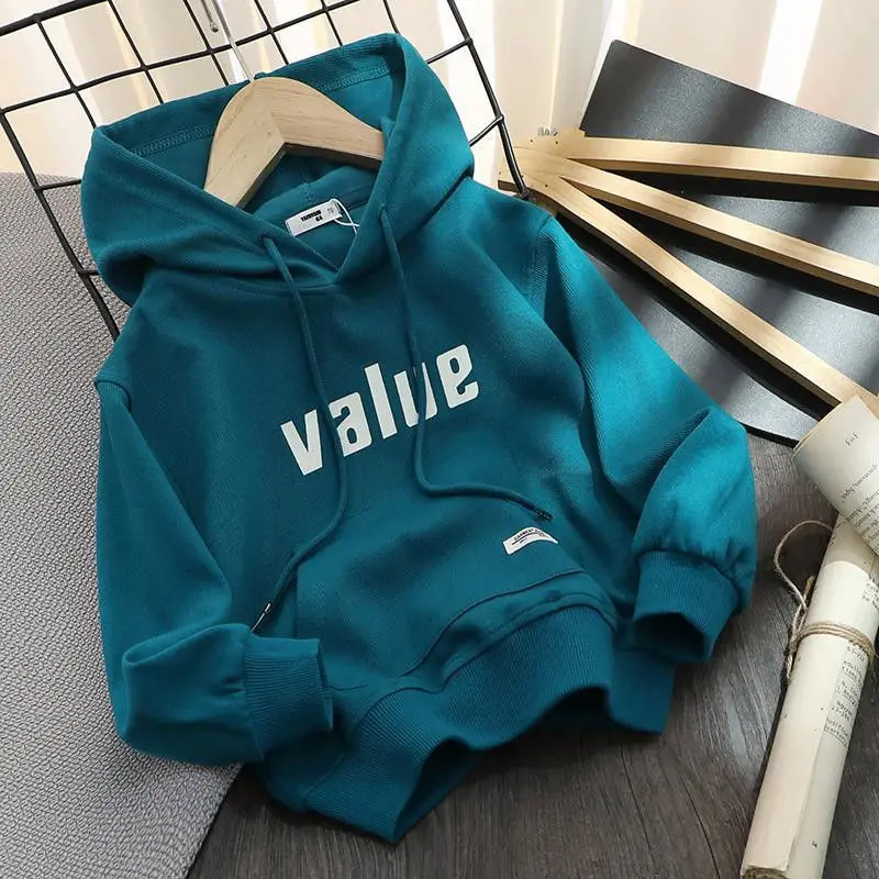 

Boys' Sweatshirt Spring And Autumn New Casual Sports Tops In Large Children Letters Printed Loose Hoodie High Quality