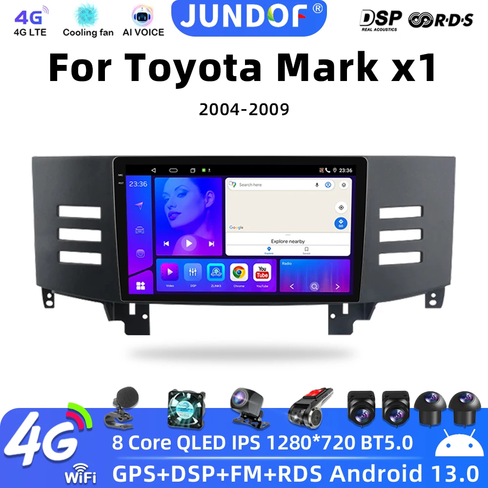 Автомагнитола JUNDOF для Toyota Mark X1 X120 2004-2009 мультимедийный видеоплеер на платформе
