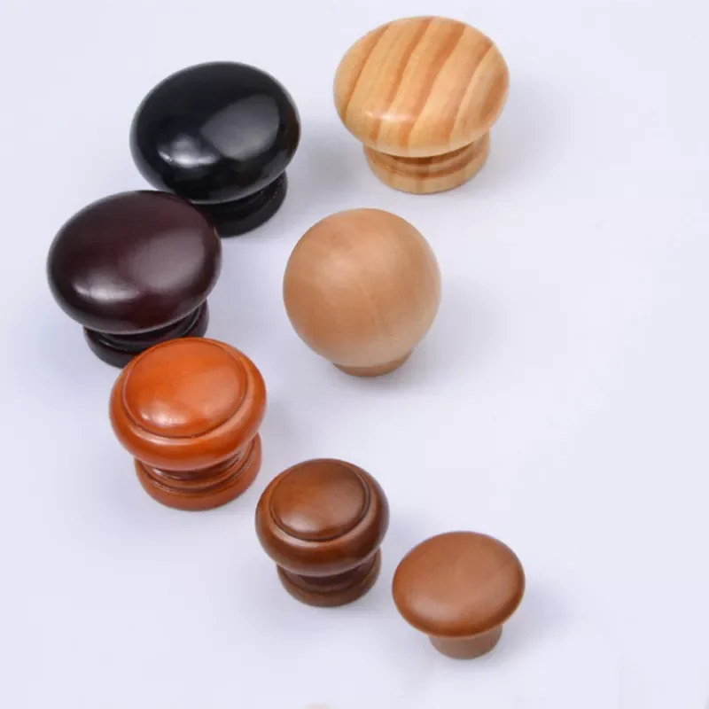 

1pc Wooden Knob Cupboard Knobs Door Drawer Pulls Cabinet Wardrobe Handle Round Knobs Kitchen Furniture Hardward