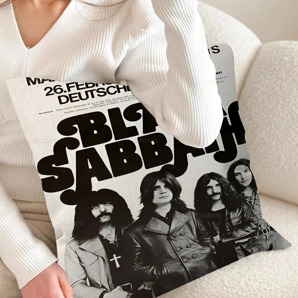 B-Black S-Sabbath Band Pillow Gift Home Office Decoration Bedroom Sofa Car Cushion Cover case 45x45
