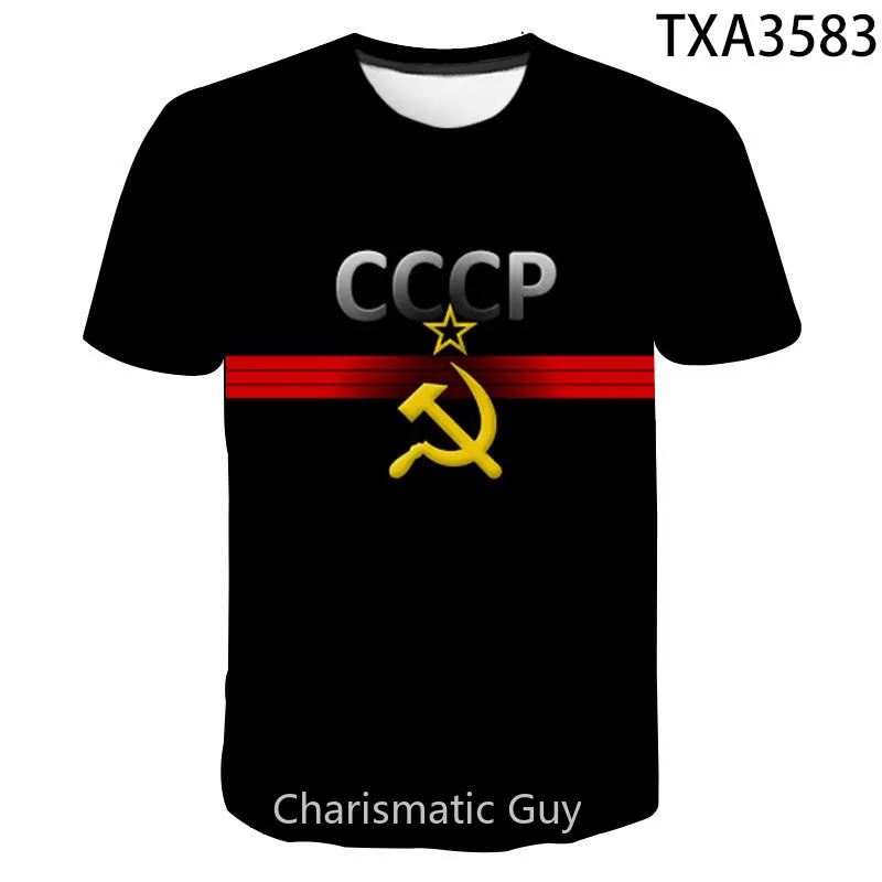 

CCCP Men's T-Shirt Men's Tops Summer Fashion Short Sleeve Slim and Comfortable Tees O Neck Moscow Cool USSR Oversized Streetwear