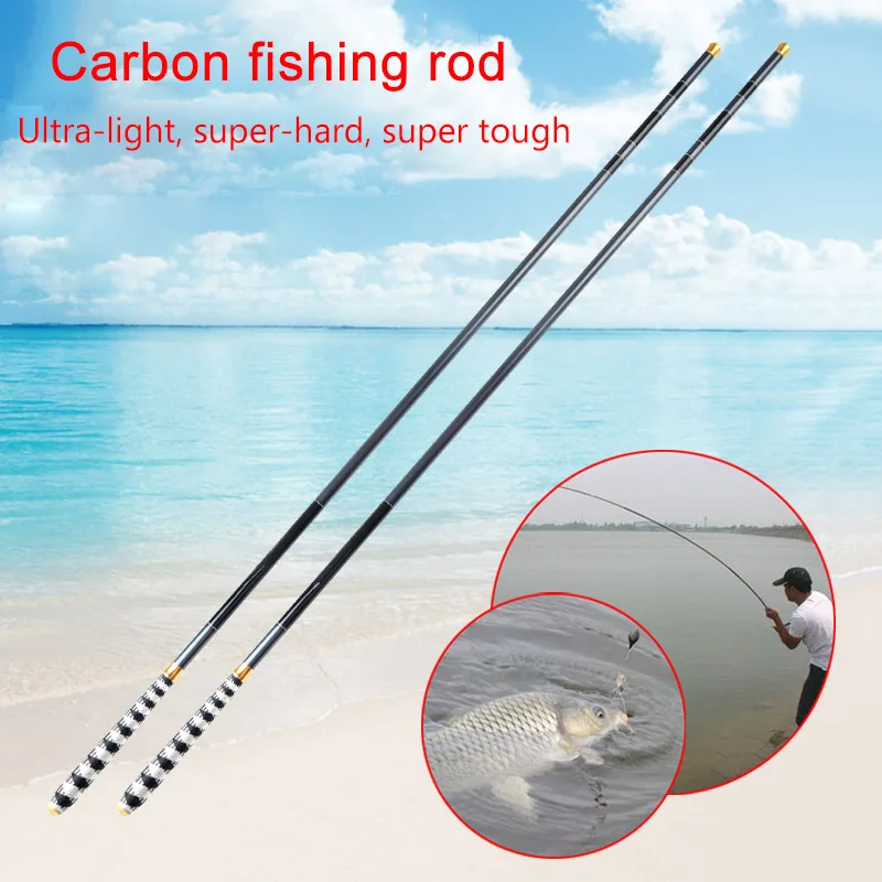 

Telescopic Carbon Fiber Super Hard Ultra Light Carp Fishing Pole Stream Fishing Rods Hooks vara de pescar Hand Rod Freshwater