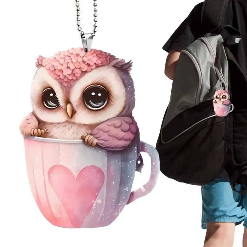 

Креативная подвеска в виде птицы в чашке, украшения для автомобиля, подвеска для автомобиля, подвеска на зеркало заднего вида, аксессуары для интерьера