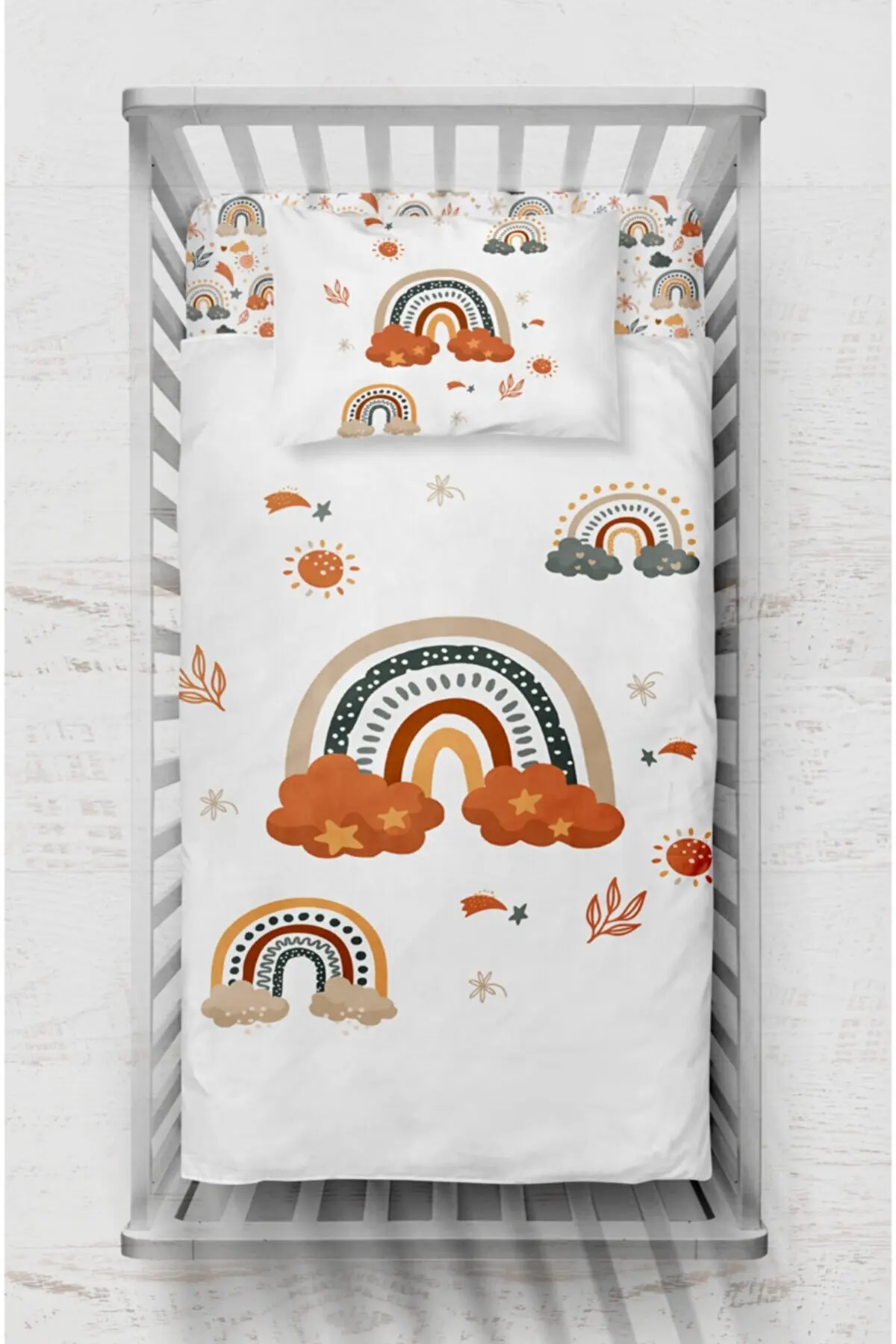 3Pcs/Set Satin Baby Bedding Set Cartoon Animal Print Baby Crib Bed For Newborns Infant Bedding Set 100% Soft Comfortable Cotton