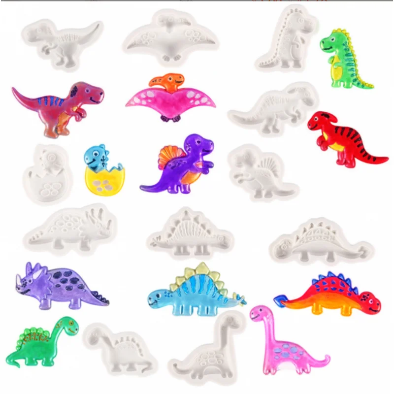 

Силиконовая форма с мультипликационным динозавром, Детские аксессуары для выпечки шоколадных печенья