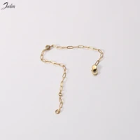 joolim jewelry wholesale non tarnish fashion paper link chain single zircon bracelet waterproof gold stainless steel jewelry