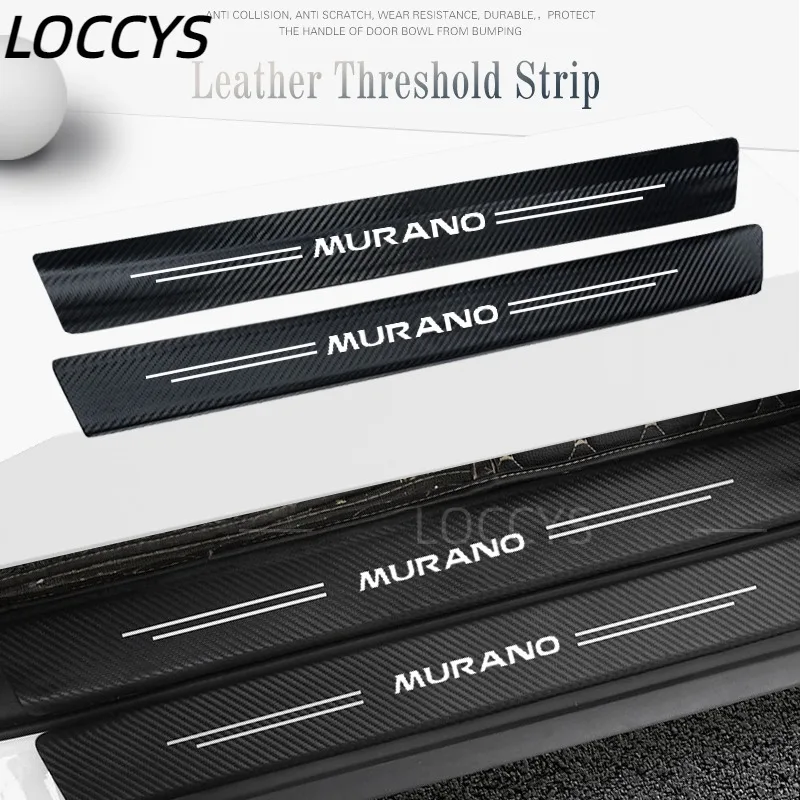 

4Pcs For Nissan Murano 1 2 3 Z50 Z51 Z52 Car Door Sill Welcome Pedal Decoration Protect Leather Stickers Auto Accessories