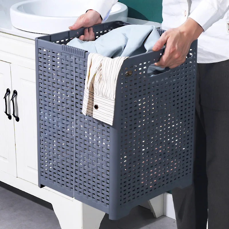 

Dirty Clothes Laundry Baskets Bathroom Folding Dirty Hollow Plastic Dirty Clothes Children Toys Storage Basket Home Accessories