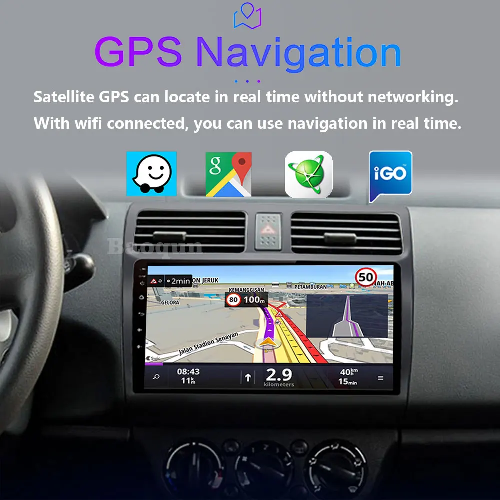 Фото Автомобильный радиоприемник Android для Suzuki Swift 2003-2019, автонавигация, GPS, головное устройство, мультимедийный видеоплеер, 4G Carplay 2din DVD №5