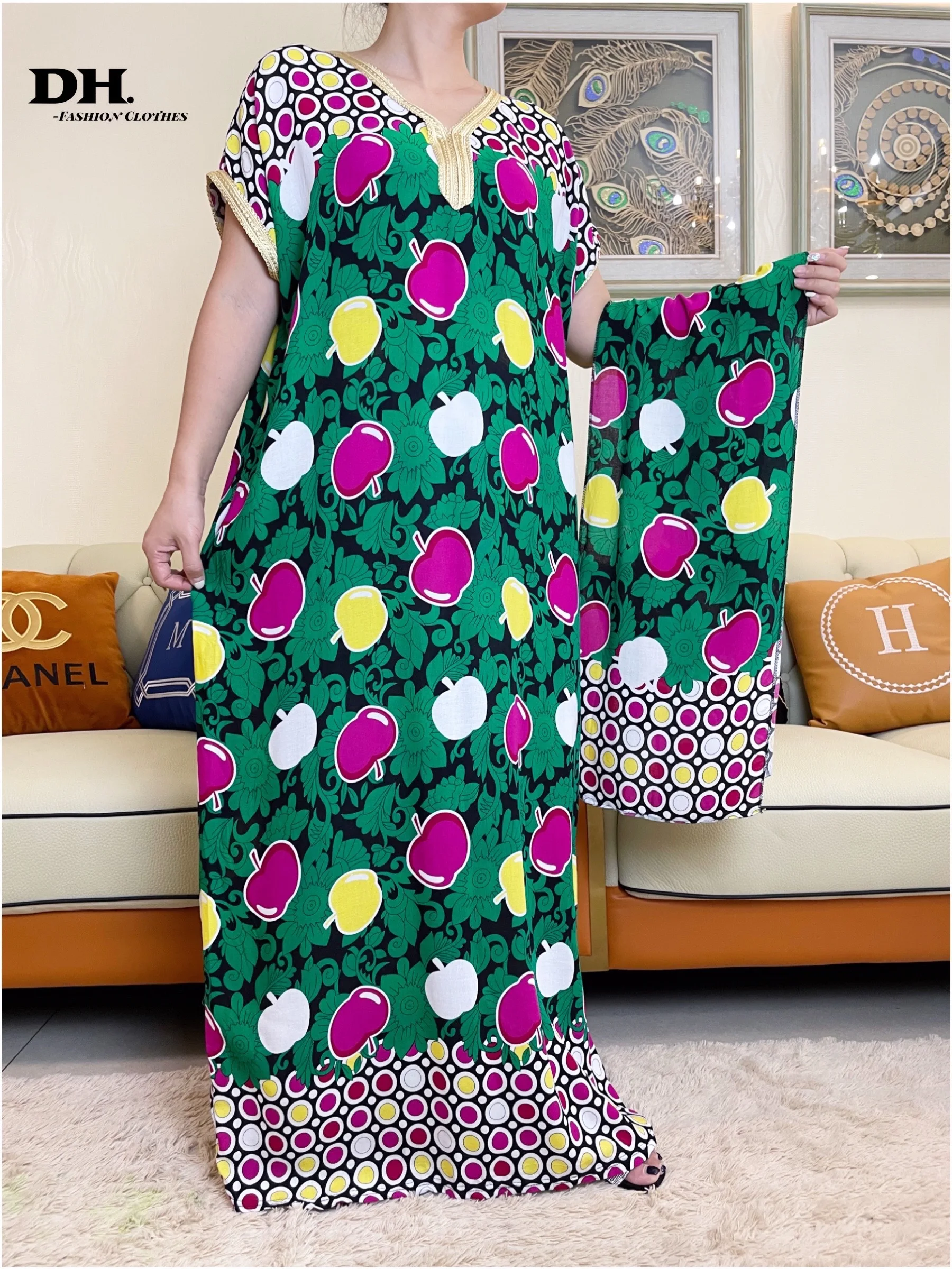 

2022 новый стиль абайя с длинным рукавом африканские Дашики с цветочным принтом хлопковые кафтан элегантные женские летние макси Повседневные платья Vestido