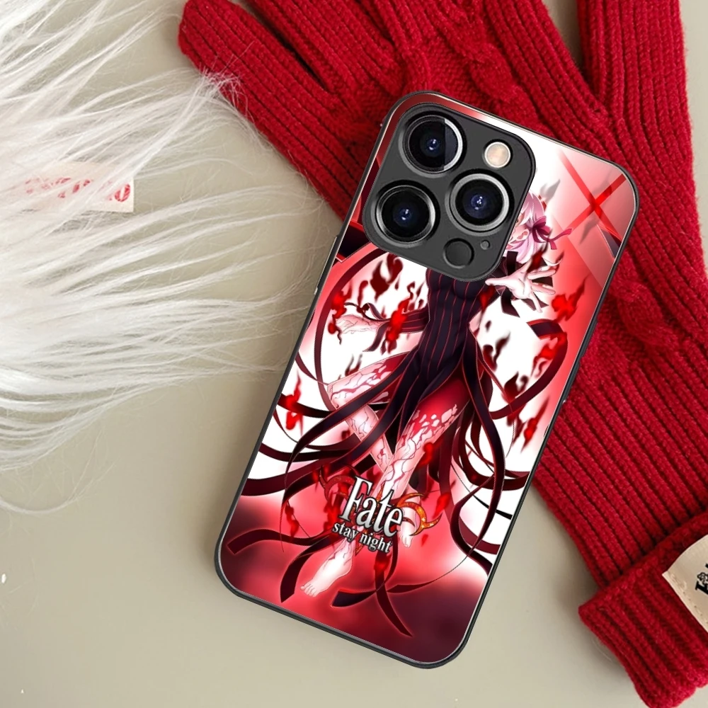 Fate Night Sakura Matou Cell Phone Case for iPhone 15 14 13 12 11 X XR XS 8 Pro Max Plus Mini PC Glass Cover Shell