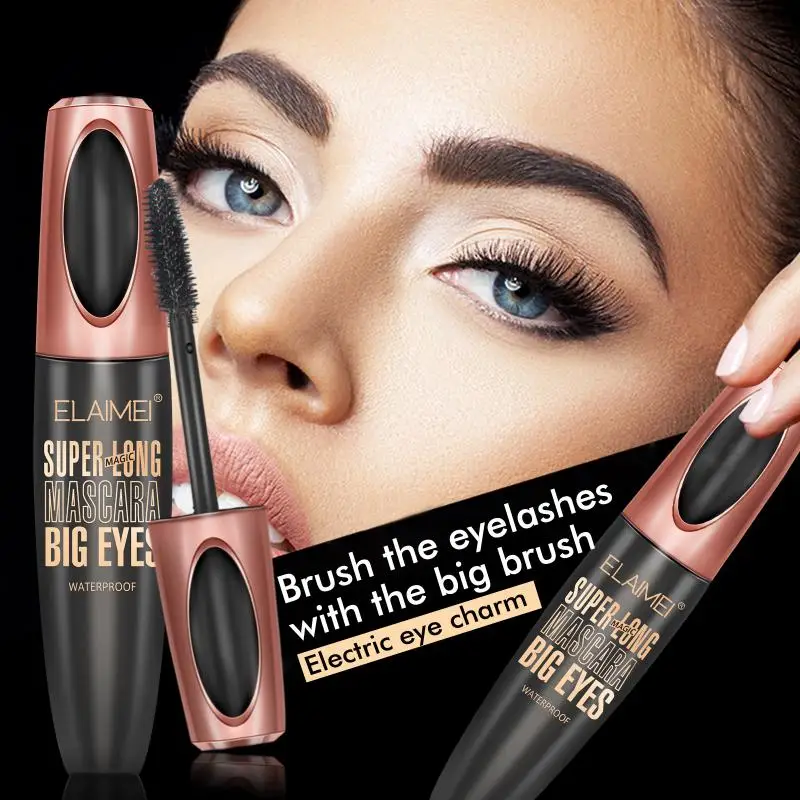 

New 4D Silk Fiber Mascara Waterproof Easy To Dry Natural Soft Long Eyelash Makeup Mascara Black Thick Eyelash Cosmetics TSLM2