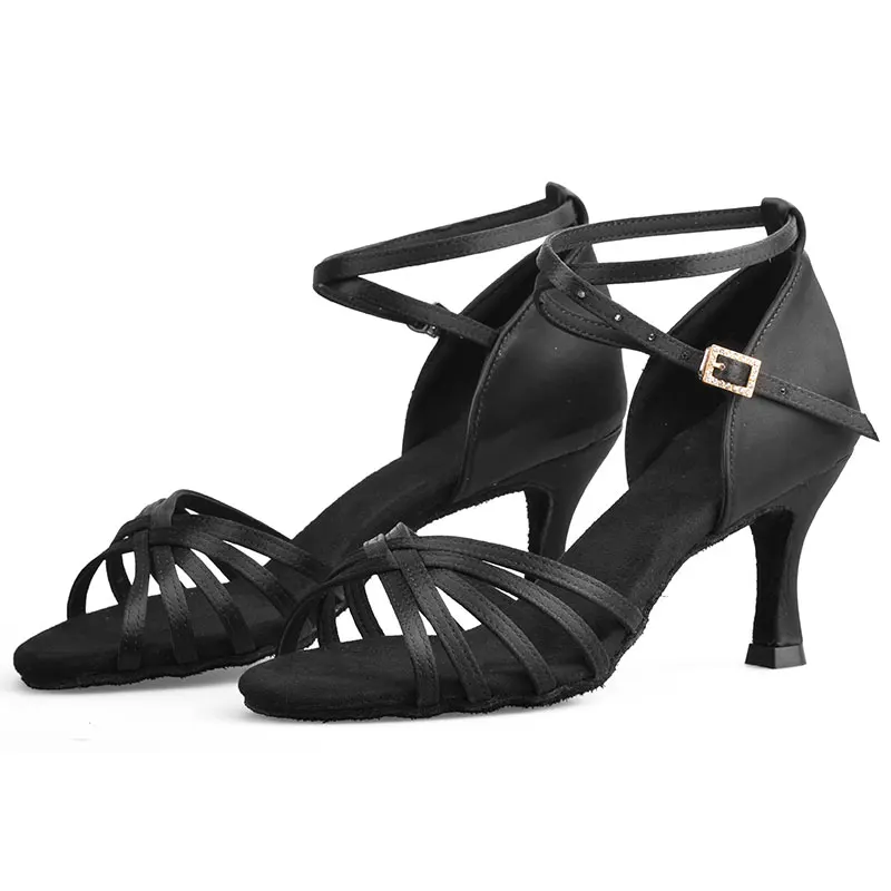 New Latin Dance Shoes Women Ladies Ballroom Tango Salsa Professional Latin Dancing Shoes Soft Sole High Heeled 5.5/7.5/8.5cm
