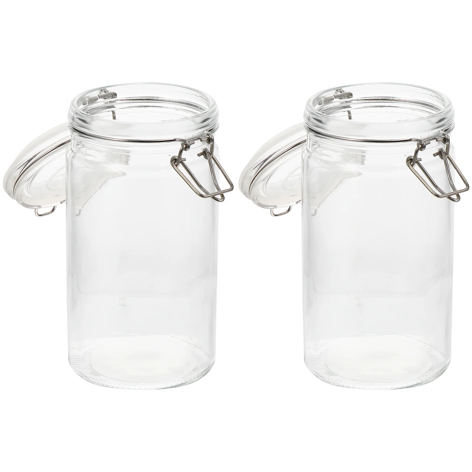 

2Pcs Domestic Glass Storage Holder Glass Cans Large Capacity Jars (Transparent)