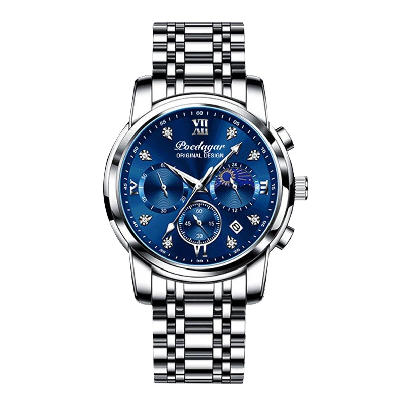 

Men's Quartz Watch Luxury Business Watch Sports Fashion Stainless Steel Watch Waterproof Quartz Clock