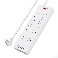 power strip surge protector with 12 ac outlets and usb c charging ports 6 feet long extension cord for home office
