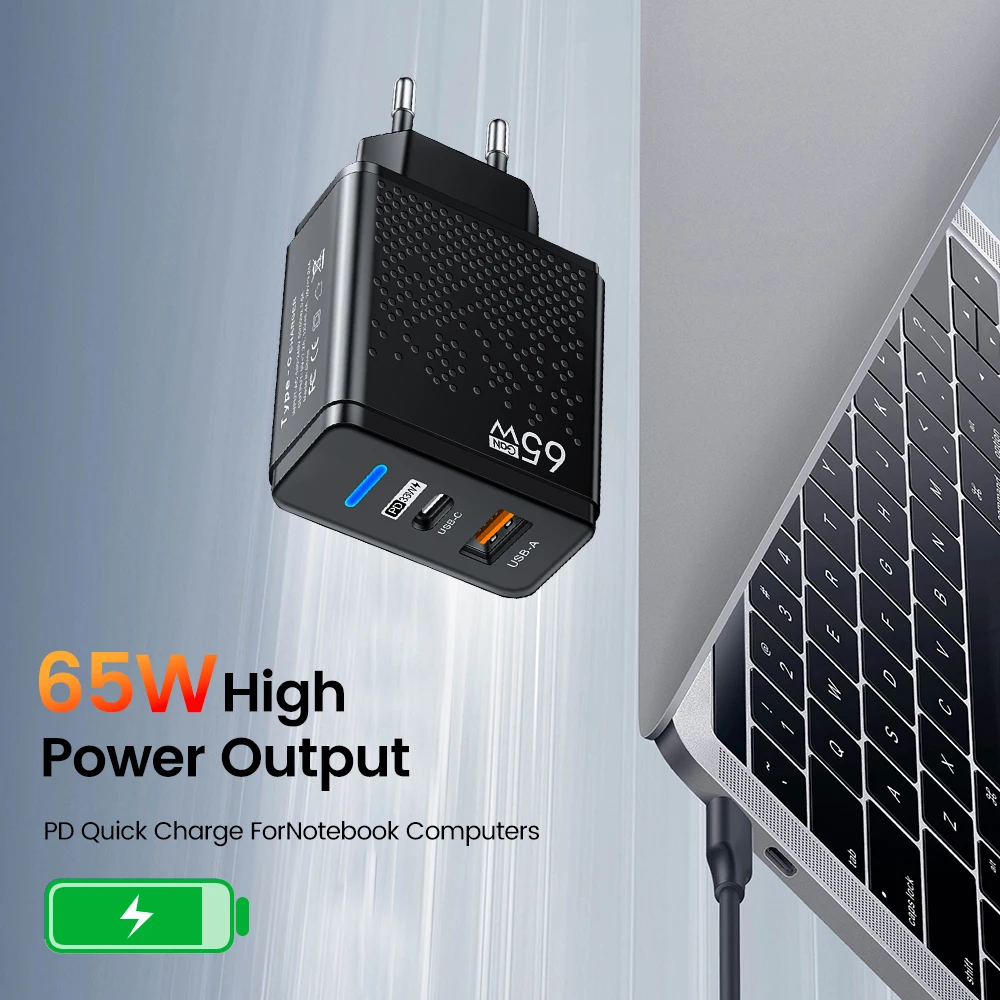 Фото Зарядное устройство USB Type-C, 65 Вт, 2 порта №2
