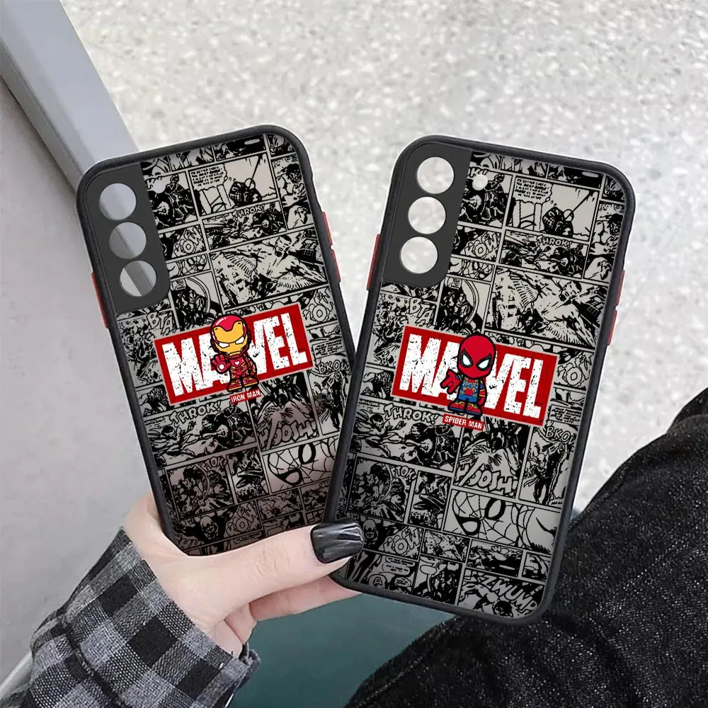 

Marvel Avengers Comics Heros Matte Phone Case For Samsung Galaxy S23 S22 S21 S20 FE Ultra 5G S10 S10E S9 S8 Plus Lite Cover Capa