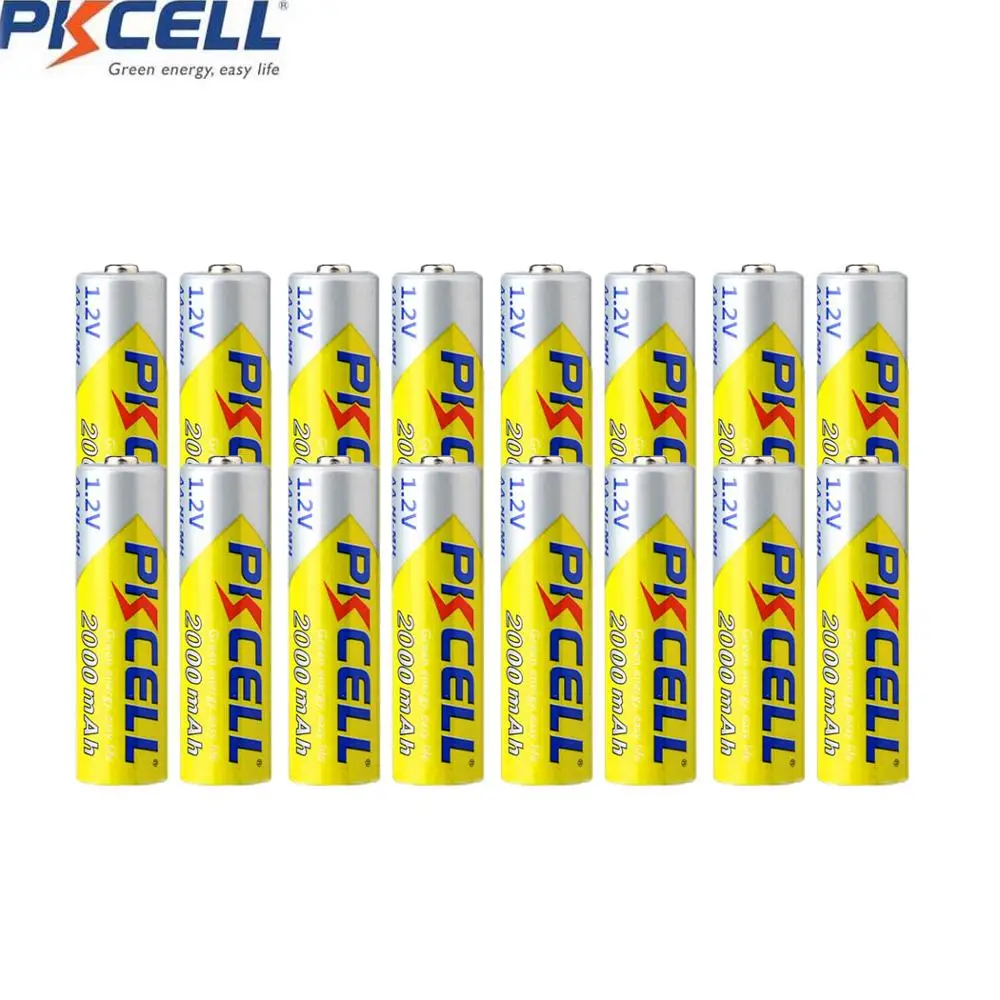 

16 шт., аккумуляторные батарейки PKCELL, 2000 мАч, 1,2 в