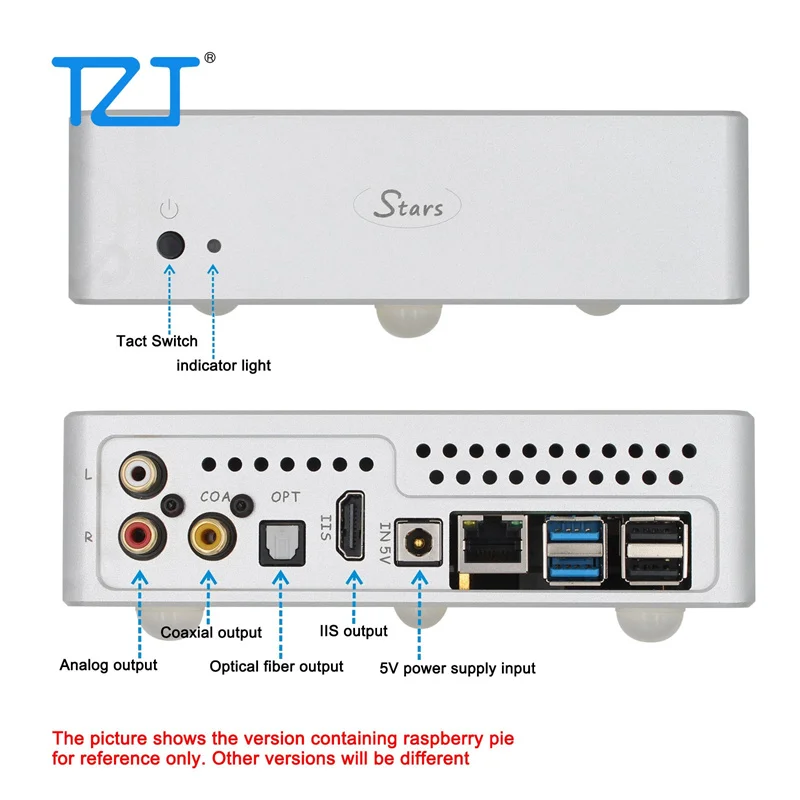TZT NEW Ustars Audio RD38 Dual 9038 Q2M Raspberry Pi Pi4 Network Player Coaxial Fiber IIS I2S DAC images - 6