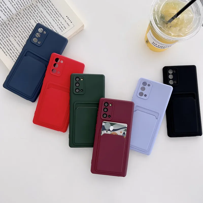 

card slot case for Samsung galaxy A32 A71 A72 A02 A22 A11 A90 A03S A70S A12 A30 A20 A50 A51 A52 A50S Skin Touch Protective Cover