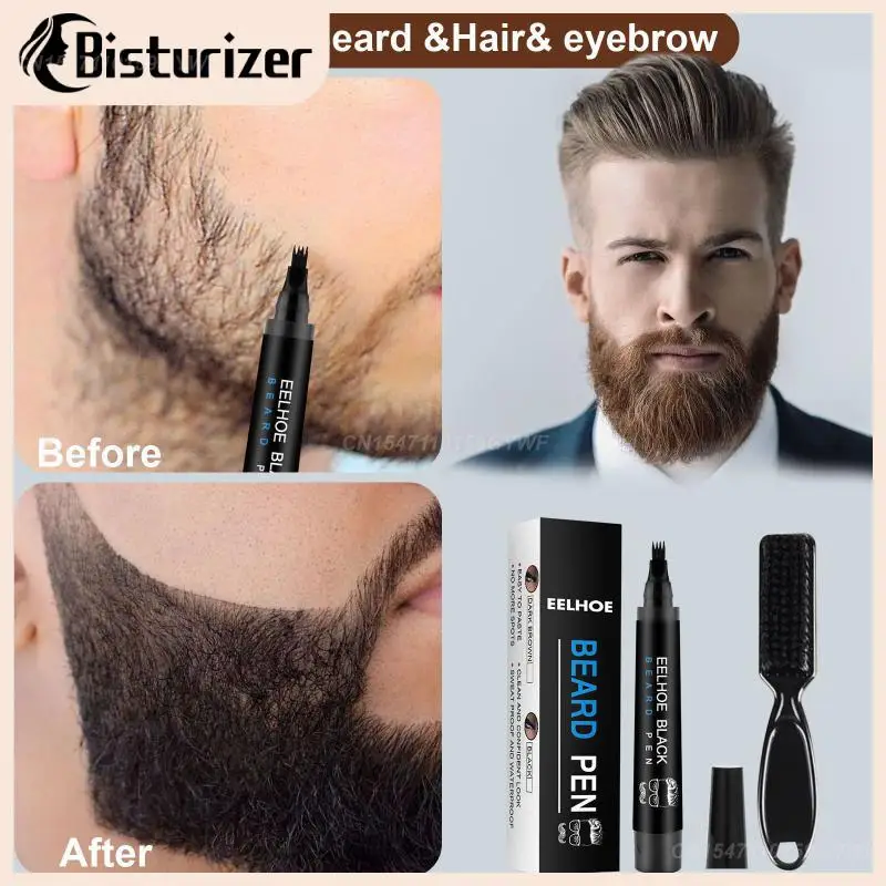 

Waterproof Beard Filler Pencil Men Beard Mustache Care Moustache Filling Pen Dye Hair Pencil Beard Enhancer Black Brown