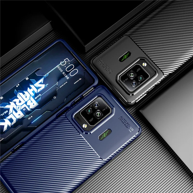 

For Black Shark 5 Pro Case Black Shark 5 Cover Matte Carbon Fiber Soft Silicone Bumper Xiaomi Black Shark 5 Pro Fundas 6.67 inch