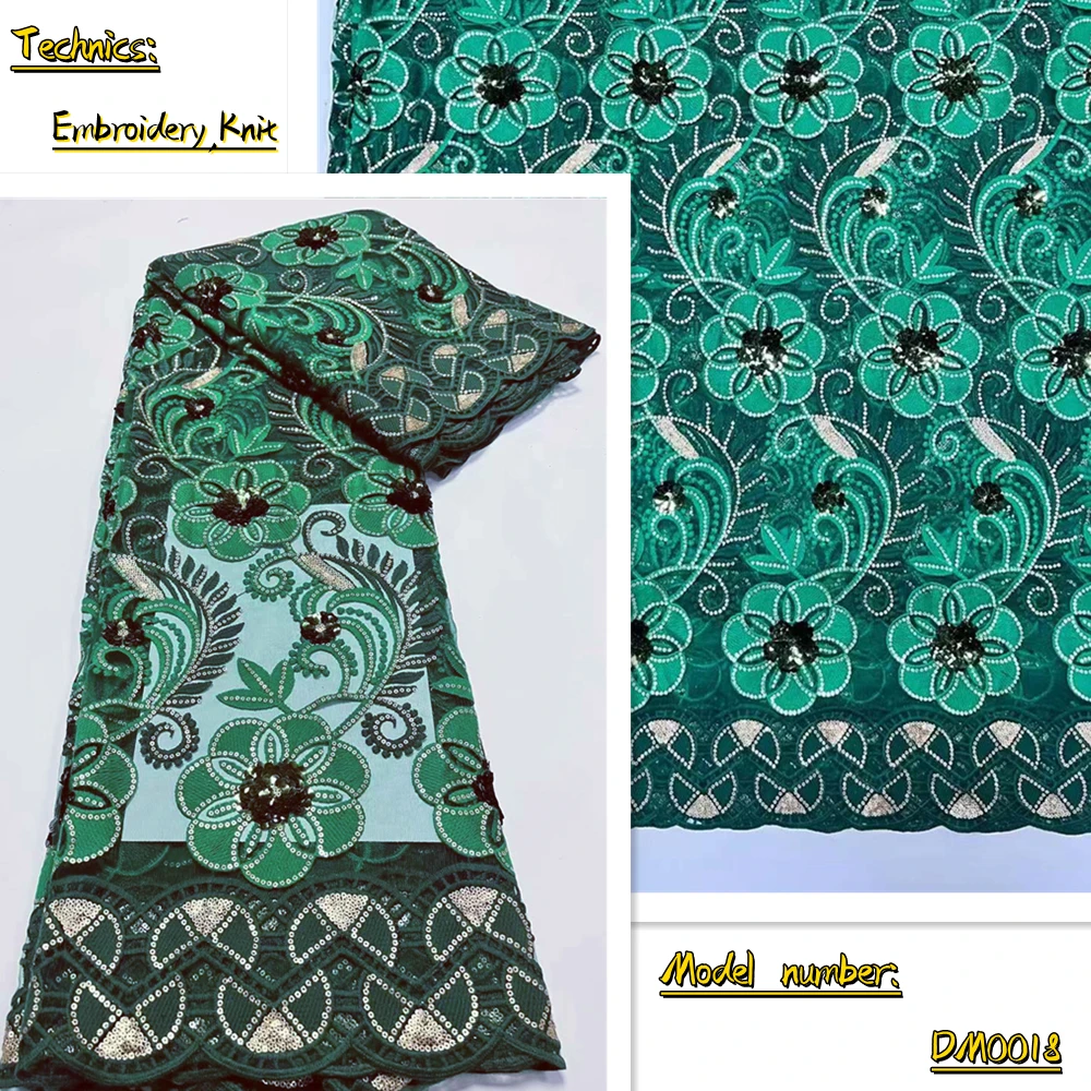 

OEMG African Lace Fabric Embroidery Nigerian Cord Lace Fabric High Quality Water Soluble Guipure Cord Wedding Material DM0018