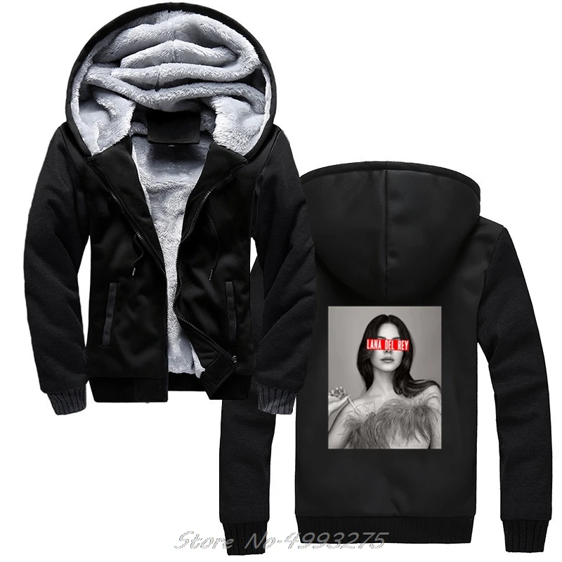 

Lana Del Rey Cool Print Casual Funny hoodies High Quality Harajuku Fashion Wool Liner Jacket Thicken Sweatshirts