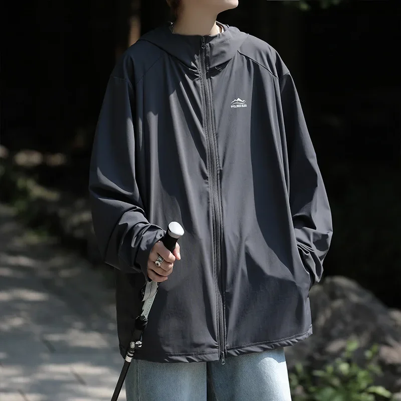 Тонкая ледяная шелковая солнцезащитная мужская уличная модная свободная