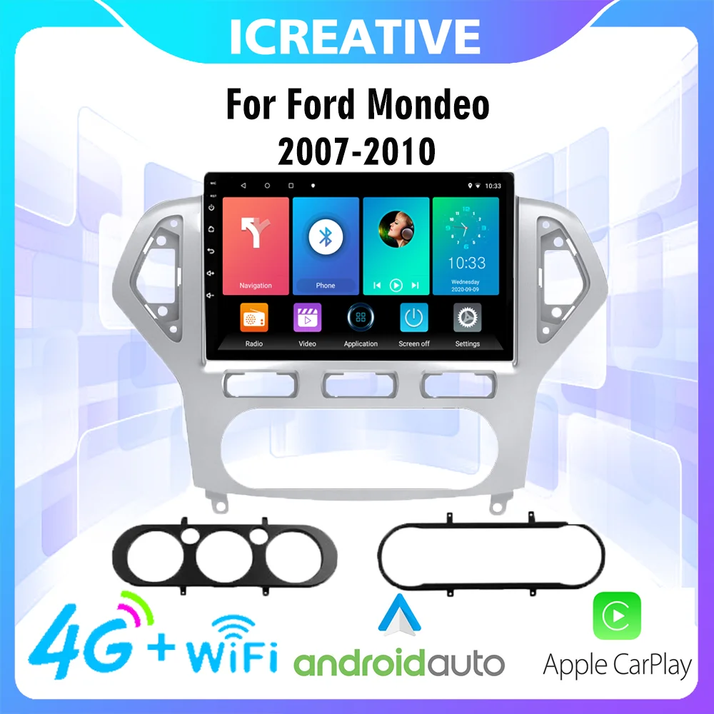 

Car Multimedia Player Android 2 Din 4G Carplay For Ford Mondeo 2007-2010 10.1 inch Wifi GPS Navigation Car Radio AutoRadio