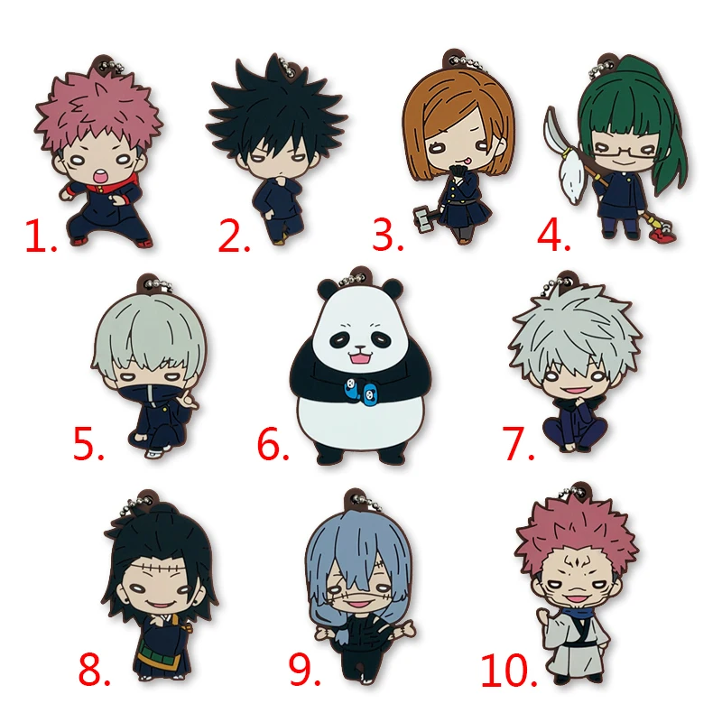 

Jujutsu Kaisen Anime Rubber Keychain Key Ring Race Straps Cosplay