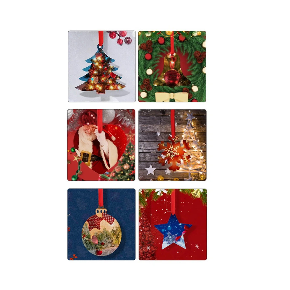 

10 упаковок сублимационных рождественских заготовок, пустые алюминиевые декоративные белые заготовки для украшения «сделай сам» на Рождество E