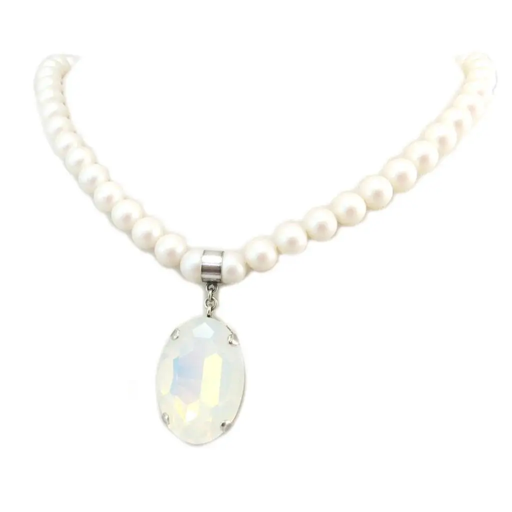 Лилия-хрусталь [P5550] -ожерелье ручной работы тарри белый цвет искусственный