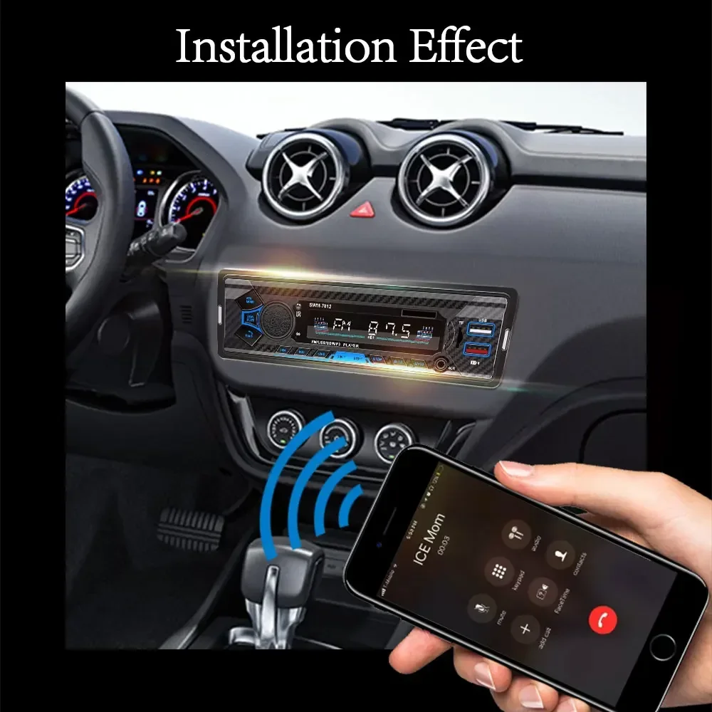 Автомагнитола 1DIN с Bluetooth mp3-плеером USB TF-картой 12 В 60 Вт X 4