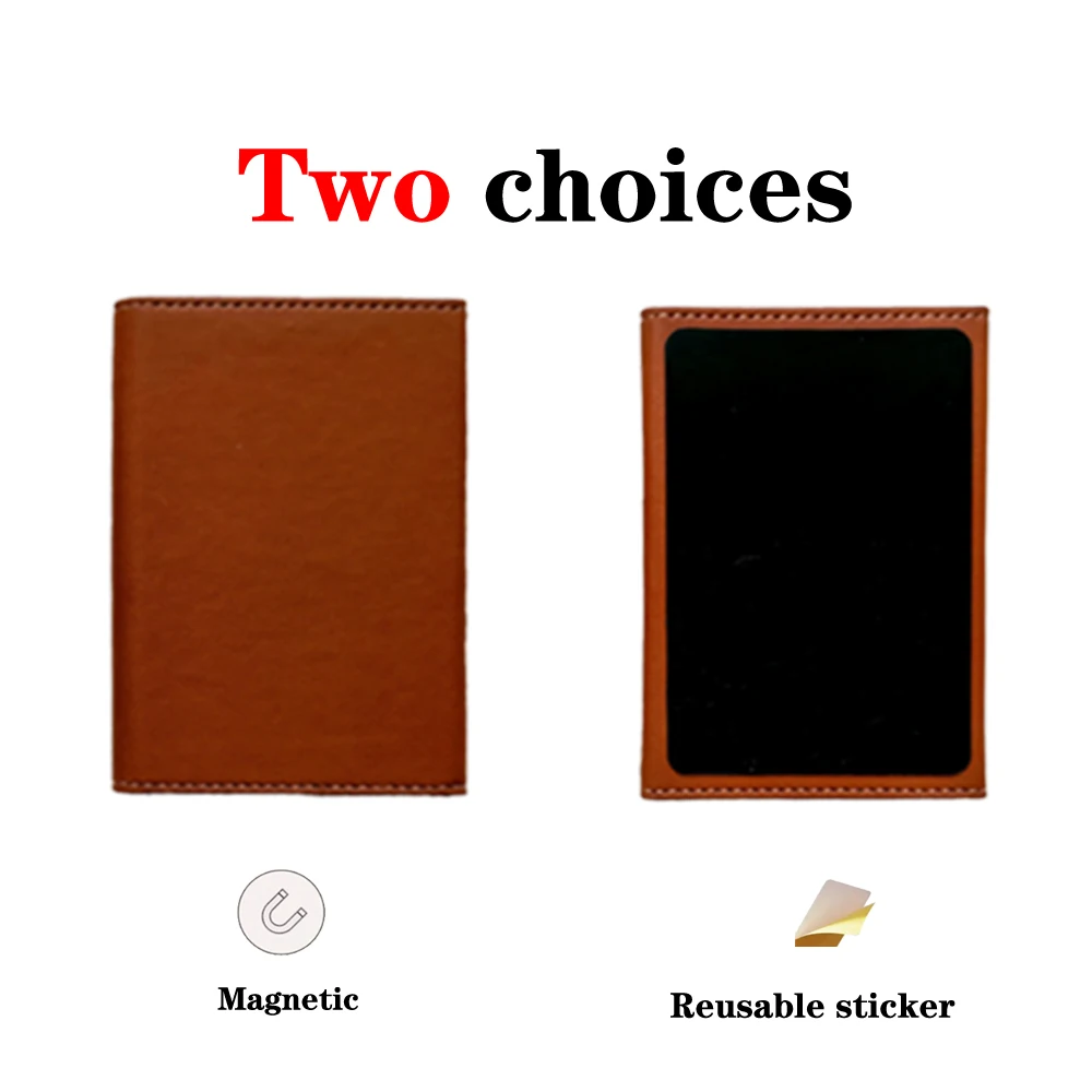 Leather Strong Magnetic Folding Card Holder Universal Phone Card Pocket Accessories Wallet with Reusable Sticker Luxury MB Type