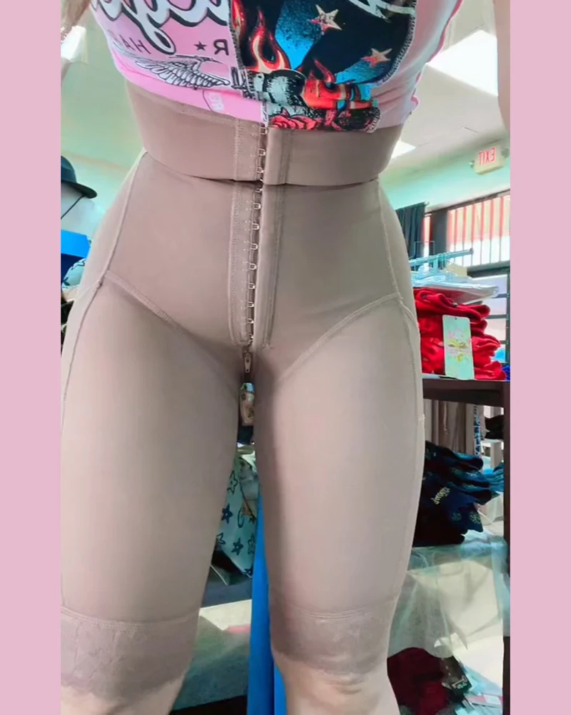 BBL Tummy Control Shapewear With 3 Hooks And Crotch Zipper Full Body Slimming Undergarment Breathable Fabric Fajas