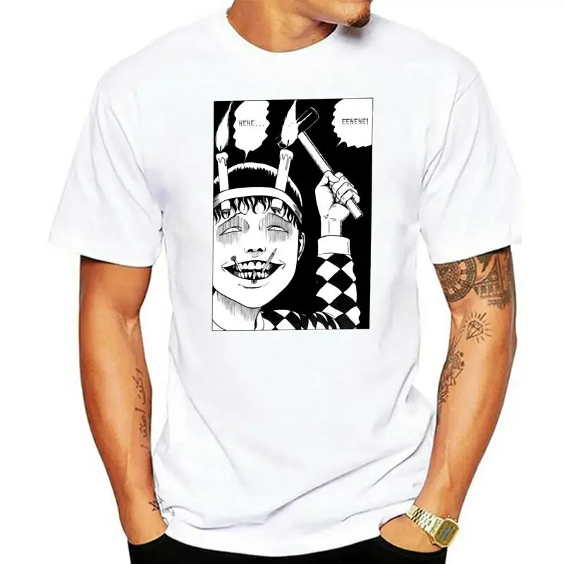 Vintage Junji Ito T-Shirts Men 100% Cotton T Shirt Tomie Japanese Kago Manga Horror Harajuku Short Sleeve Tees Gift Clothes