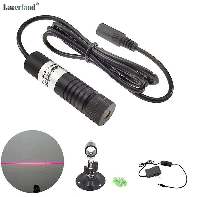 

16*65 Focusable 650nm Line Generator Diode Laser Module for Wood/Cloth/Fur Cutting Locating